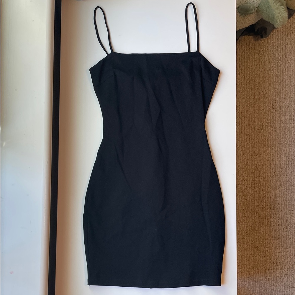 Elegant Black Spaghetti Strap Dress